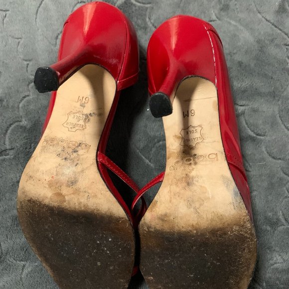 BEBE | Red Roseanna 94064-RED-6 Kitten Heel w/ Bow | 6 - Picture 9 of 13